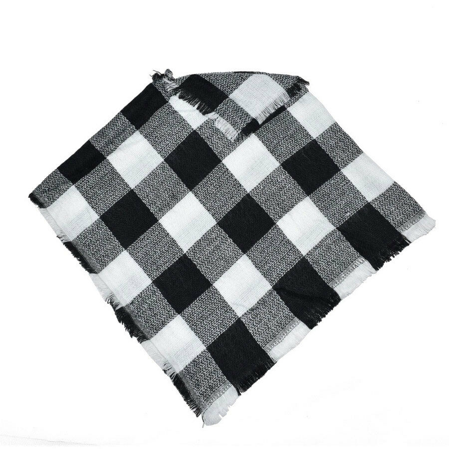 Enfants bébé Cape châle fille hiver automne vêtements classique Plais gland Cape châle enfant en bas âge enfants écharpe Cape de noël manteau châle: Black and White
