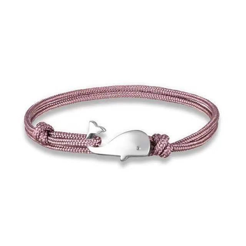 Pulsera Paracord trenzada para hombre y mujer, brazalete de ballena, vida marina, brazalete multicapa, de joyería para él,: As picture