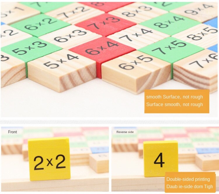 1 Pc Houten Digitale Board Vermenigvuldiging Tafel Educatief Math Speelgoed Domino Kids Voorschoolse Onderwijs Tellen Stapelen Board Zxh