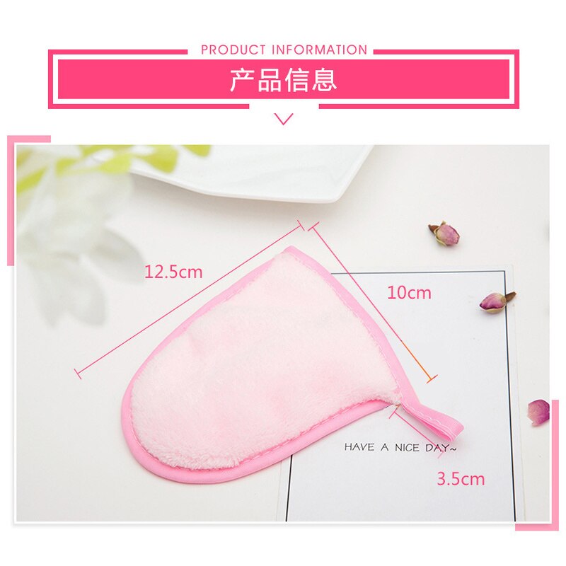 1 Uds., Toalla de microfibra reutilizable, almohadilla removedora de maquillaje, paño de limpieza facial, guante de limpieza, herramientas de belleza para el cuidado facial