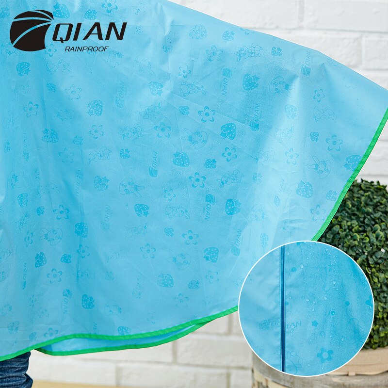 QIAN REGENDICHT freundlicher Regen Mantel Blüte in Regen freundlicher Regenbekleidung PU Beschichtung Regenanzug transparent Großen Krempe Mantel Regenmantel