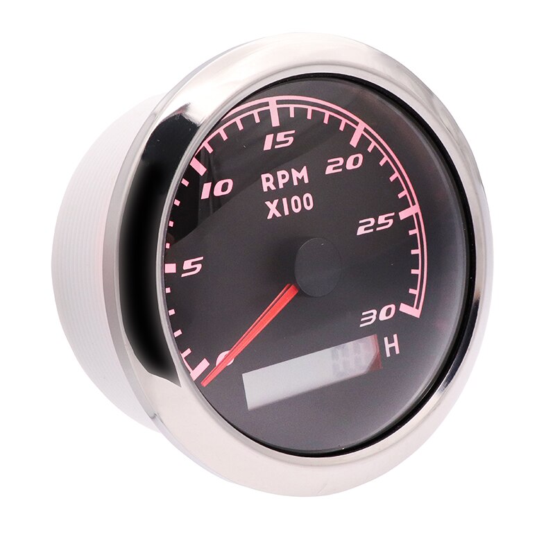 Compteur marin de Tacho de capteur de Tacho de bateau de voiture de 85mm avec le mètre de Tacho d'affichage à cristaux liquides 3000 4000 6000 8000 tours/min tachymètre 12V/24V avec le rétro-éclairage rouge
