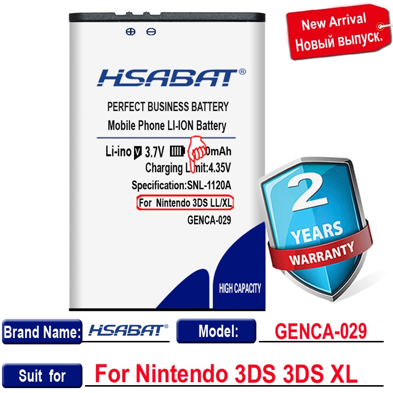 HSABAT-batería 100% Original de 3300mAh para Nintendo 3DS LL, 3DS XL