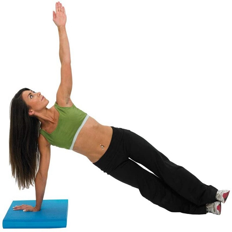 Dicke tpe-balancematte mit flacher unterstützung für knöchelrehabilitation und -training, geeignet für yoga, fitness und gleichgewichtstraining