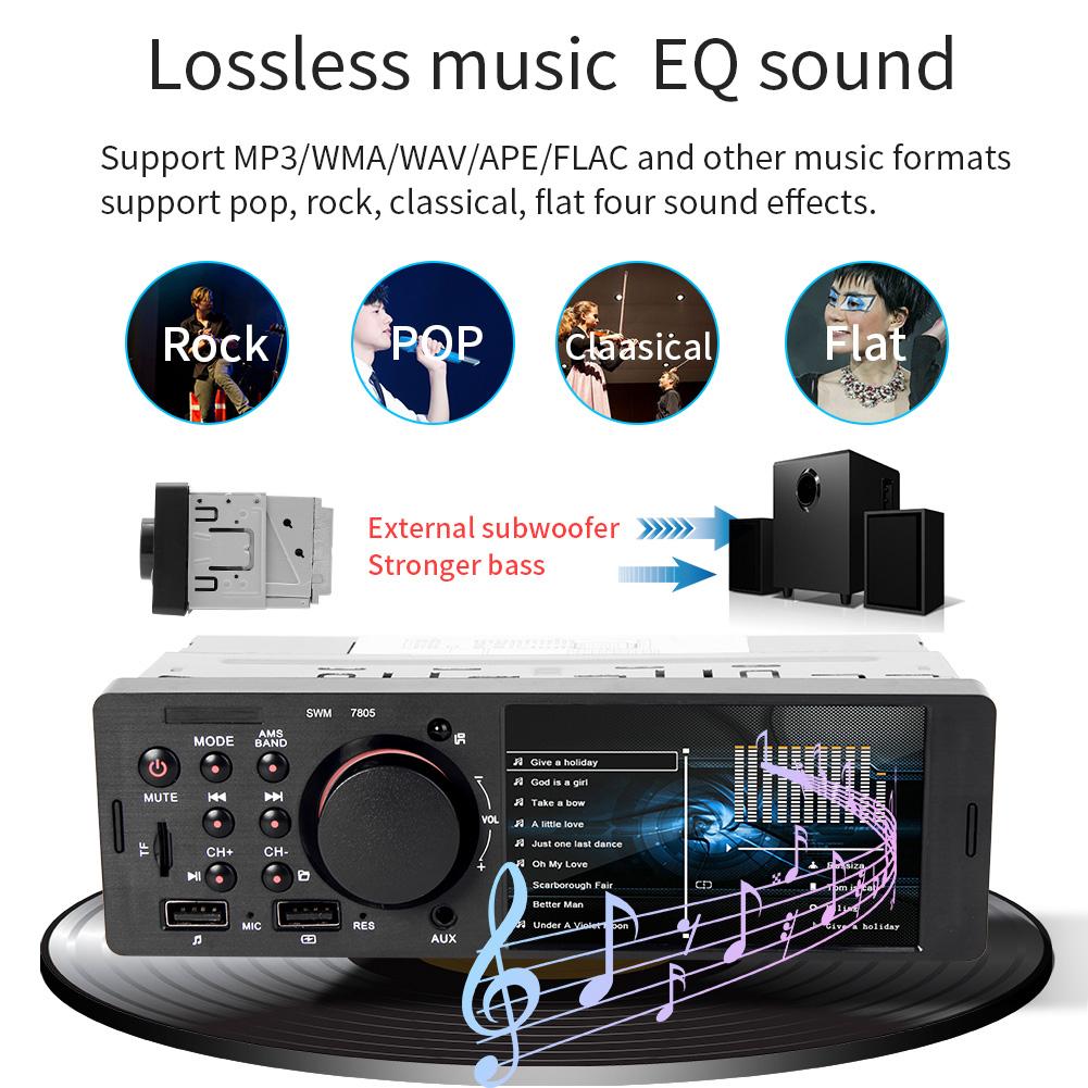 4.1 Inch Tft 1 Din Auto Radio Audio Stereo Fm Radio Bluetooth MP5 Speler Aansluiten Achteruitrijcamera Met Afstandsbediening controle