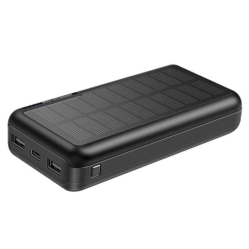 30000mAh Portable Solar Power Bank External Battery Micro C Port Backup Power Supply For Smart Phone Digital Devices: Default Title