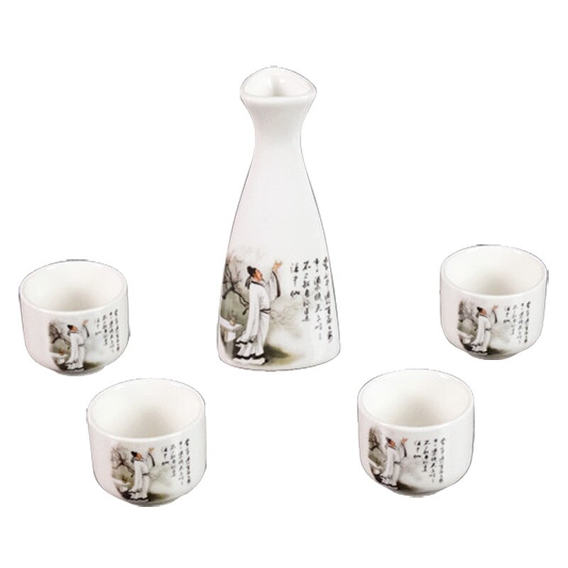 5 stk keramisk sake sæt japansk vin sæt vintage vinflaske flagon spiritus spiritus drinkware kopper bar sæt til hjem far