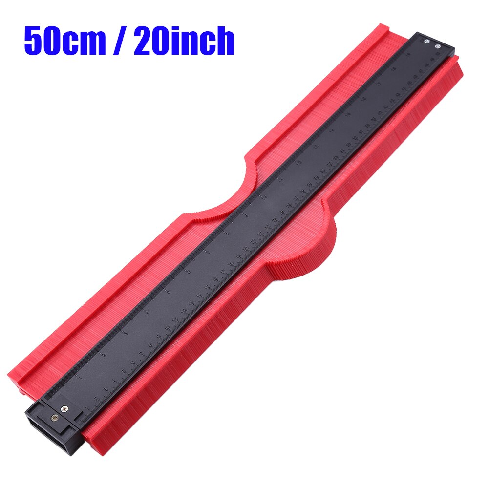 12/14/25cm plast kontur profil måler meter duplikat merking måle måleverktøy laminat tre fliser radian linjal verktøy: 20 tommer rød