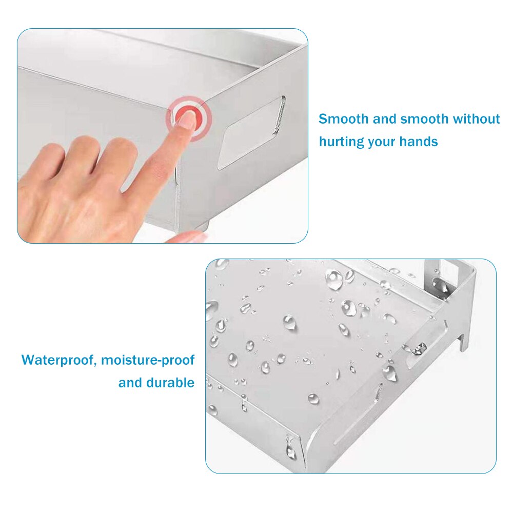 Kitchen Stainless Steel Spice Rack Seasoning Rack Spices Rack Shelf Kitchen Storage Organizer Multi-Functional Storage Shelf