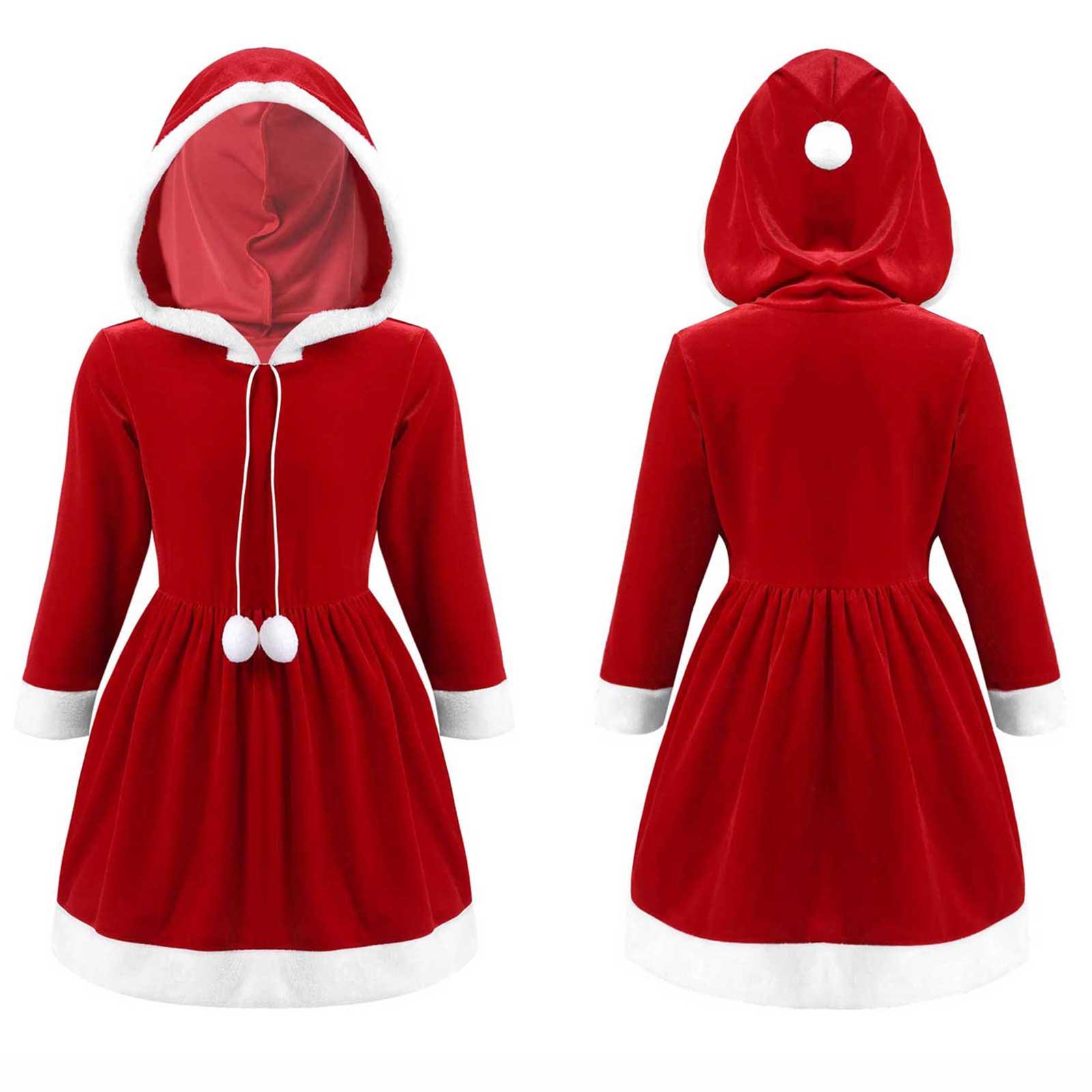 Kids Christmas Costumes Red Deer Horn Hoodie Cloak for Boys and Grils