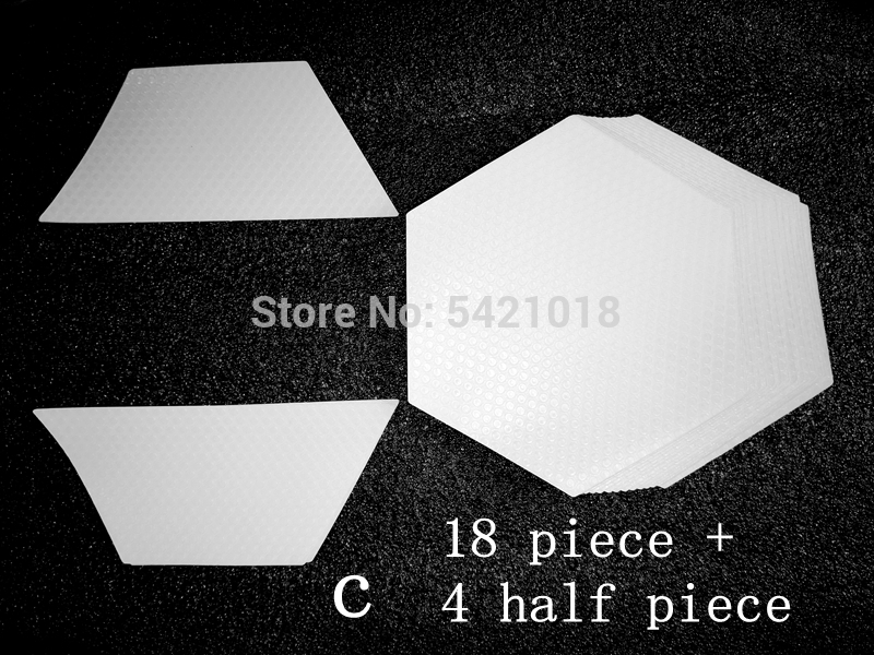 Voksfri hexagon surfboard pad dæk trækkraft surfpad surfing tilbehør 20 stk gennemsigtig: C 20 stk. ingen kasse