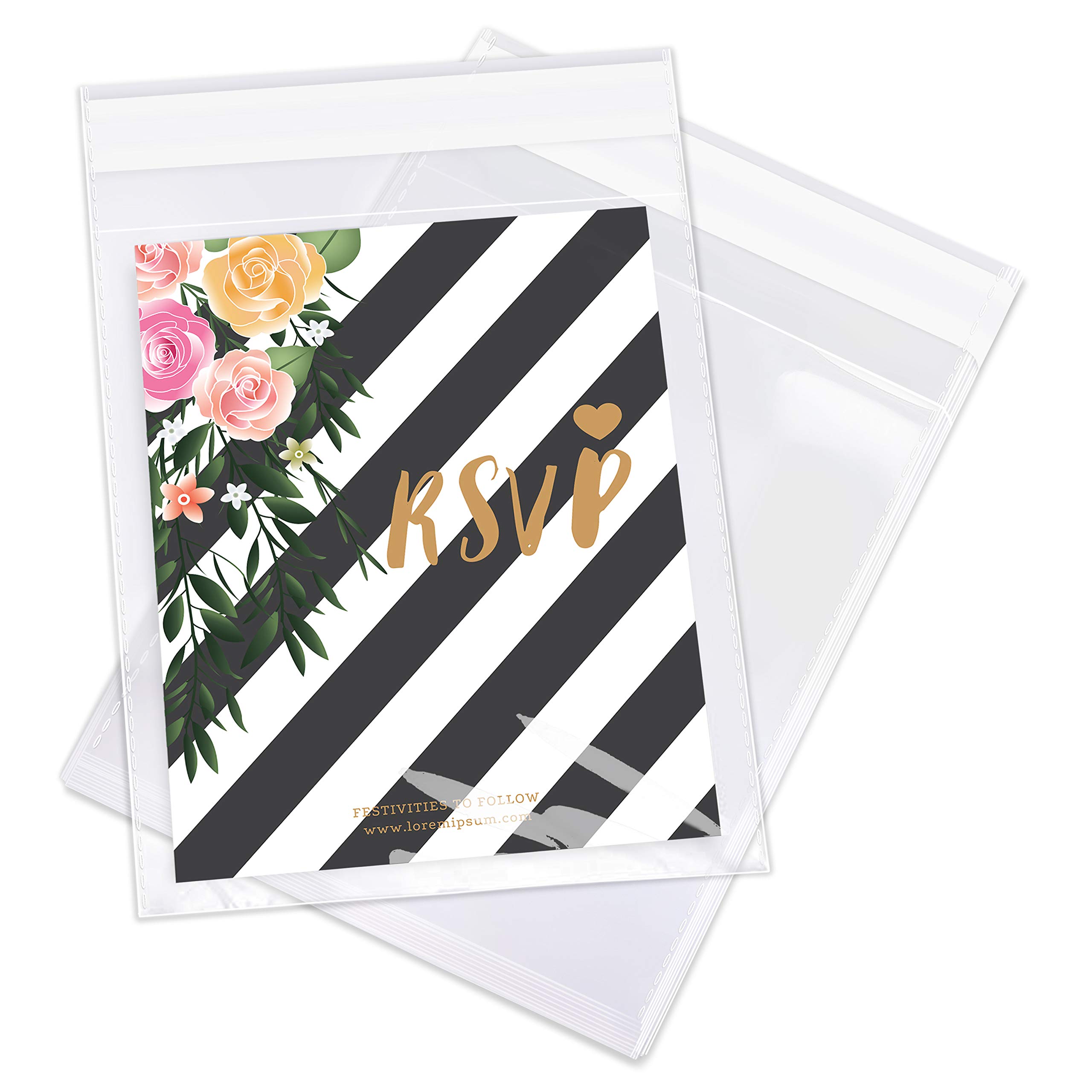 100Pcs/Pack Crystal Clear Resealable Polypropylene Poly Bags for Packaging, Clothing &amp; T Shirts Opp Self Adhesive Plastic Bag