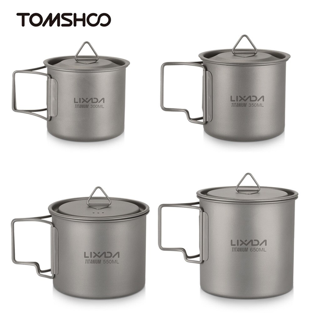 # letvægts titanium vand krus camping folde spork ske til rejse service udendørs køkkengrej middag bestik sæt drikkevarer