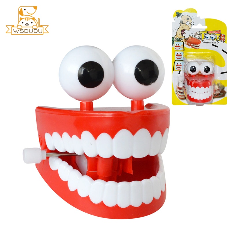 Wind Up Spring Teeth Sexy Mouth Move Clockwork Funny Toys Cute Cartoon Jokes Educational Fun Tooth Dolls For Children Kids