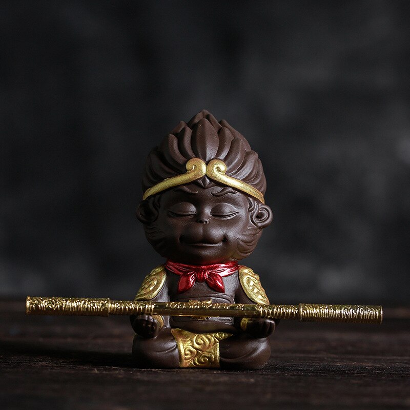 Kreative Affen Tonne Tee Ornamente Mahatma Rückkehr Auto Dekoration Tee-einstellen Tee Zeremonie mit Null Tonne Tee Haustier Mini Tee einstellen: MonkeyC