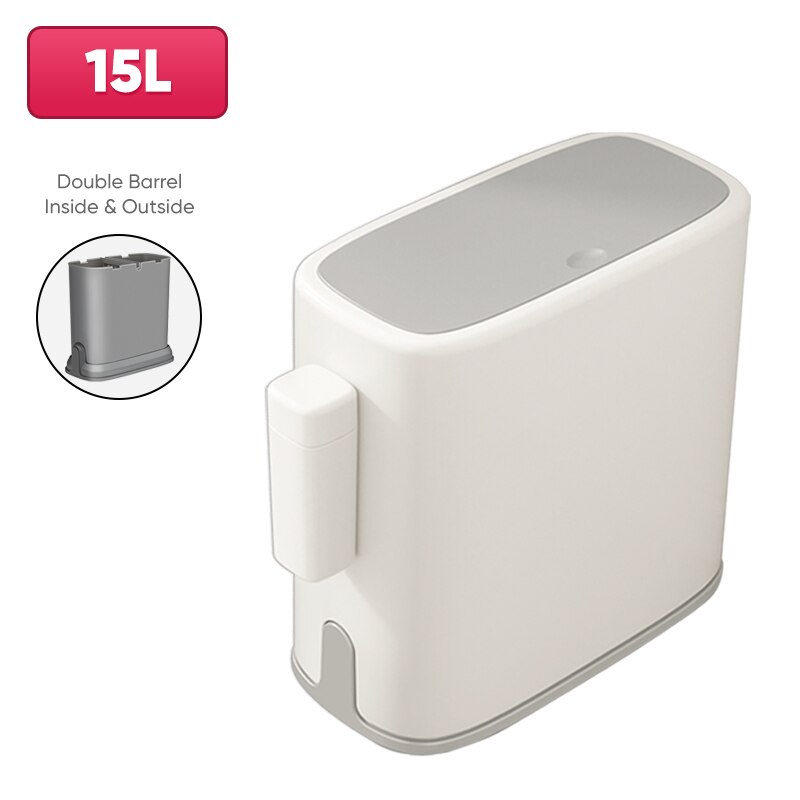 Joybos 10L Bathroom Narrow Trash Can Kitchen Recycling Trash Bins Toilet Garbage Bucket Desk Bin Table Garbage Container: Style 4