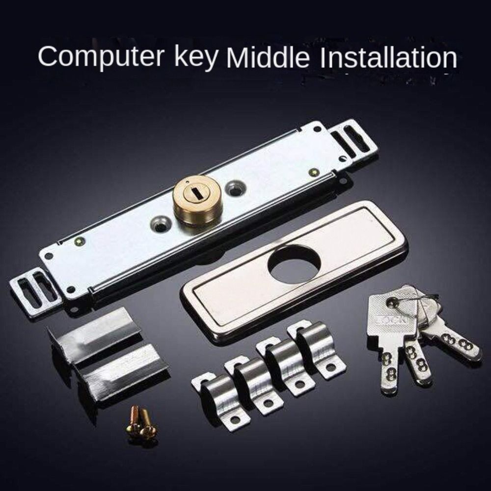 Alloy Roller Shutter Door Lock with Key Middle Bottom Roll Gate Lock Cross Shaped Thicken Anti-theft Locks Garage: Blue