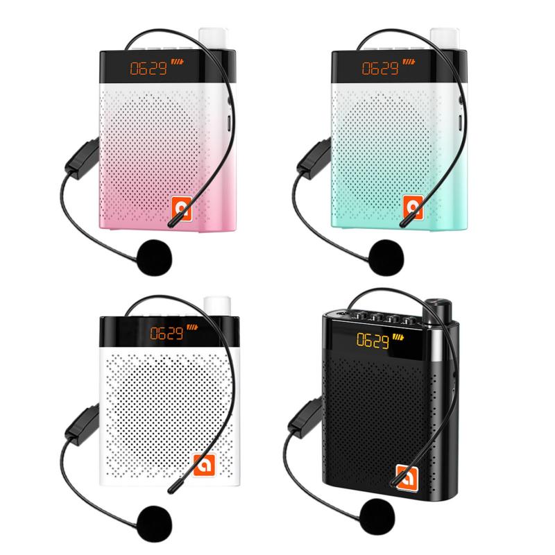 Loudspeaker Voice Amplifier Wireless Microphone Headset for Meeting Classroom Dual-Speaker Voice Amplifier