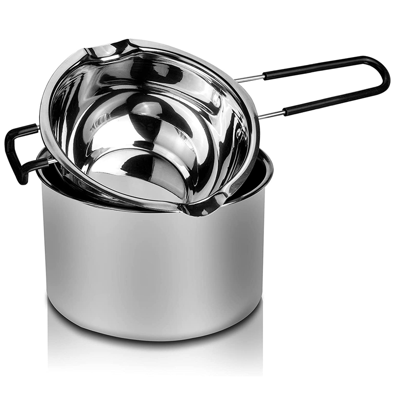 2 Pack Double Boiler Pot Set Stainless Steel Melting Pot For Melting Chocolate Soap Wax Candle Making 600Ml And 1600Ml: Default Title