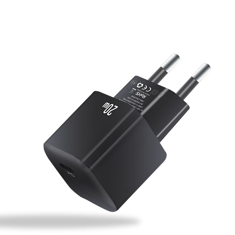 20W PD Usb C Charger Quick Charger Fast Charging for Iphone 12 Pro Max Xiaomi 11 Huawei Adapter QC3.0 Portable Mini Wall Charger: EU Black