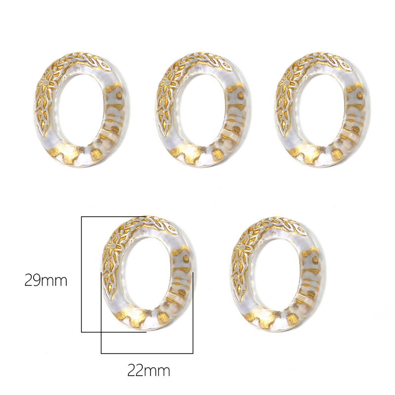 15-80 Uds. Exquisitos dijes acrílicos dorados con dibujo de corazón y flores, cuentas barrocas de Color esmeralda para collar, pulsera, fabricación de joyas DIY