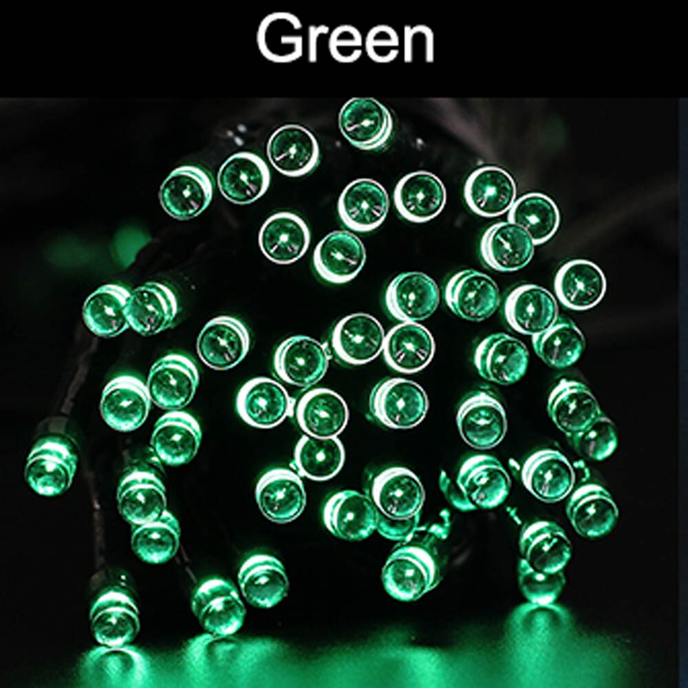 50/100/200 LED String Lights Outdoor Christmas Solar String Fairy Lights For Party Street Garlands Solar Chrismas Light: Green / 7M 50Leds
