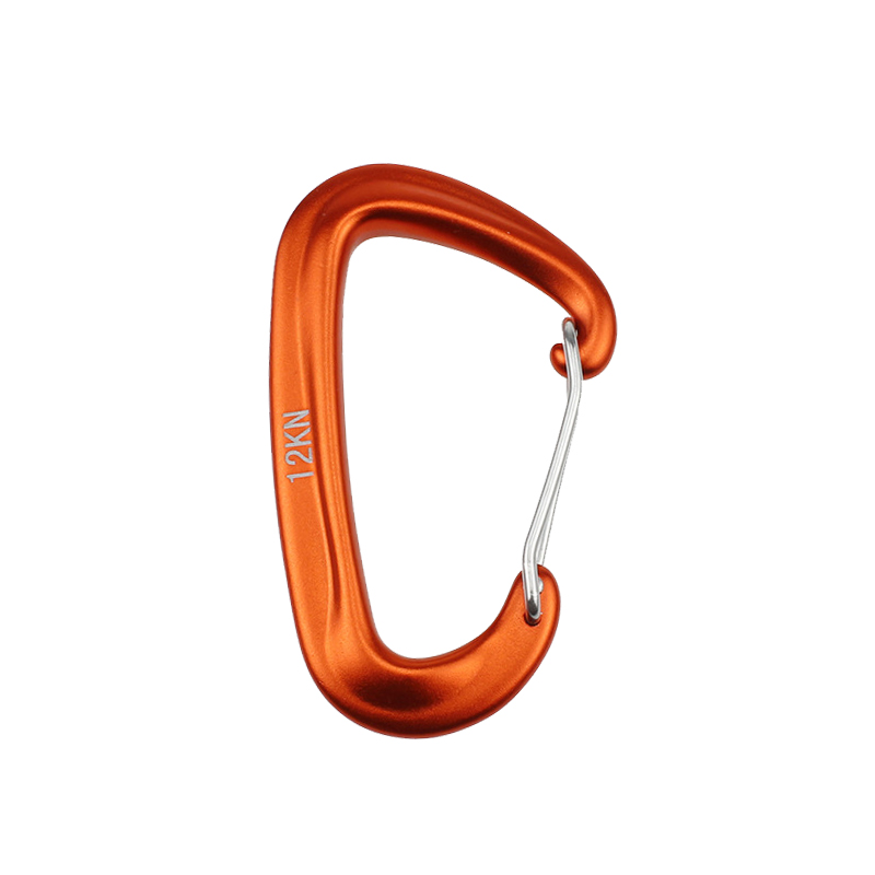12KN Kleine klimkarabijnhaak D-vorm Bergbeklimmen Gesp Haak Veiligheidsslot Outdoor Camping Wandelen Sleutelhanger: Rood