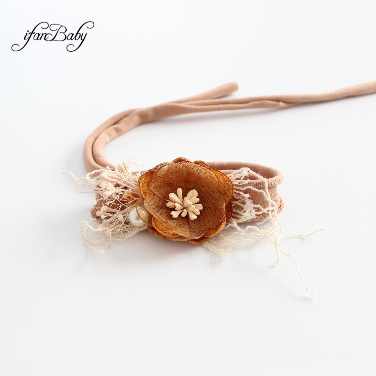 Diadema de flores rosas vintage quemada para niños y mujeres con diadema elástica de nailon con perlas: Plata
