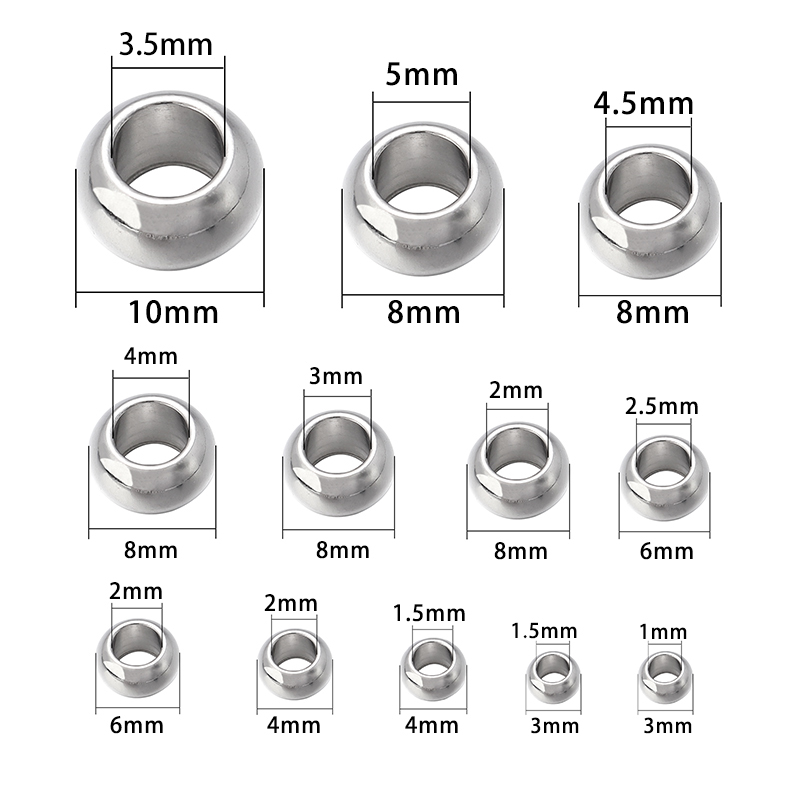 Stainless Steel Beads for Jewelry Making Loose Spacer Beads DIY Bracelet Necklace Bulk Supplies