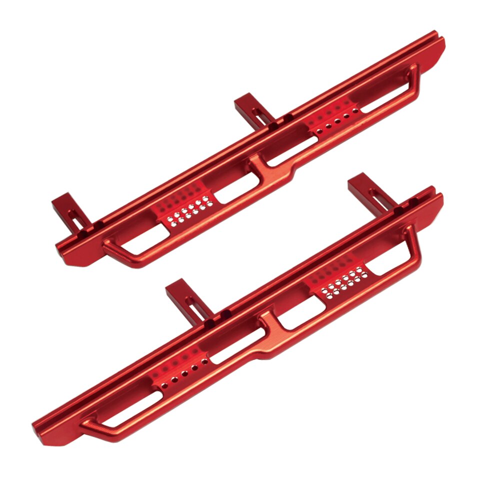 2 Stuks Cnc Aluminium Rock Sliders Rails Pedaal Kant Stap Boord Voor 1/6 Rc Crawler Auto Axiale SCX6 Jeep Jlu wrangler 4WD Upgrade Onderdelen: Red