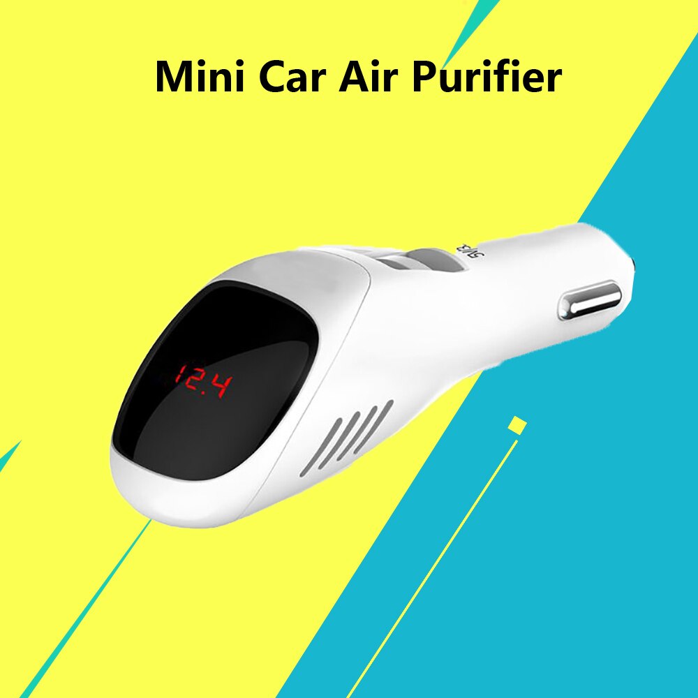 Mini Auto Luchtreiniger 12V Auto Fresh Air Anion Purifier Ionische Oxygen Bar Ozon Ionisator Cleaner Dual Usb fast Charger