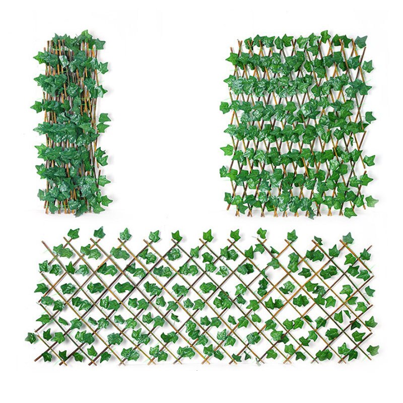 Artificial Faux Ivy Leaf Privacy Fence Screen Home Garden Panels Outdoor Hedge Garden Fence Decorative Fence Telescopic Fence
