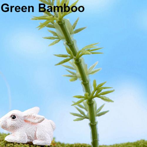 Miniature Sakura Plum Blossom/plum/willow/coconut Tree Plants Fairy Garden Accessories Dollhouse Ornament Garden Decoration: Green Bamboo