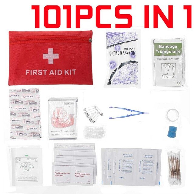 244 pçs kit de ferramentas de engrenagem de sobrevivência portátil emergência sos sobrevivência ferramentas cobertor de emergência band-aid lanterna bússola serra de arame: 101pcs