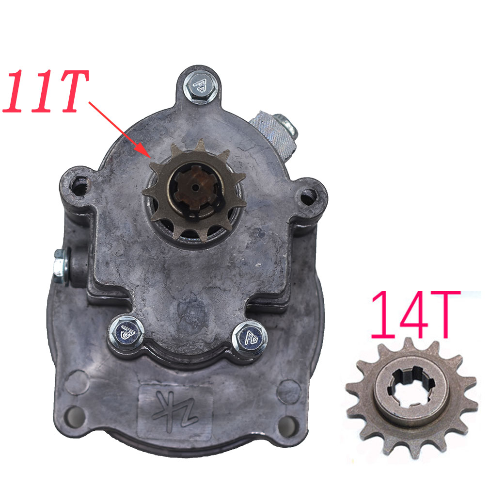 T8F 11 14 17 20 Tand Koppeling Drum Versnellingsbak Tandwiel 33cc 43cc 49cc Ty Hengel Ii Go Kart Mini moto Dirt Bike Scooter Xtreme: 11T Box and 14T Gear