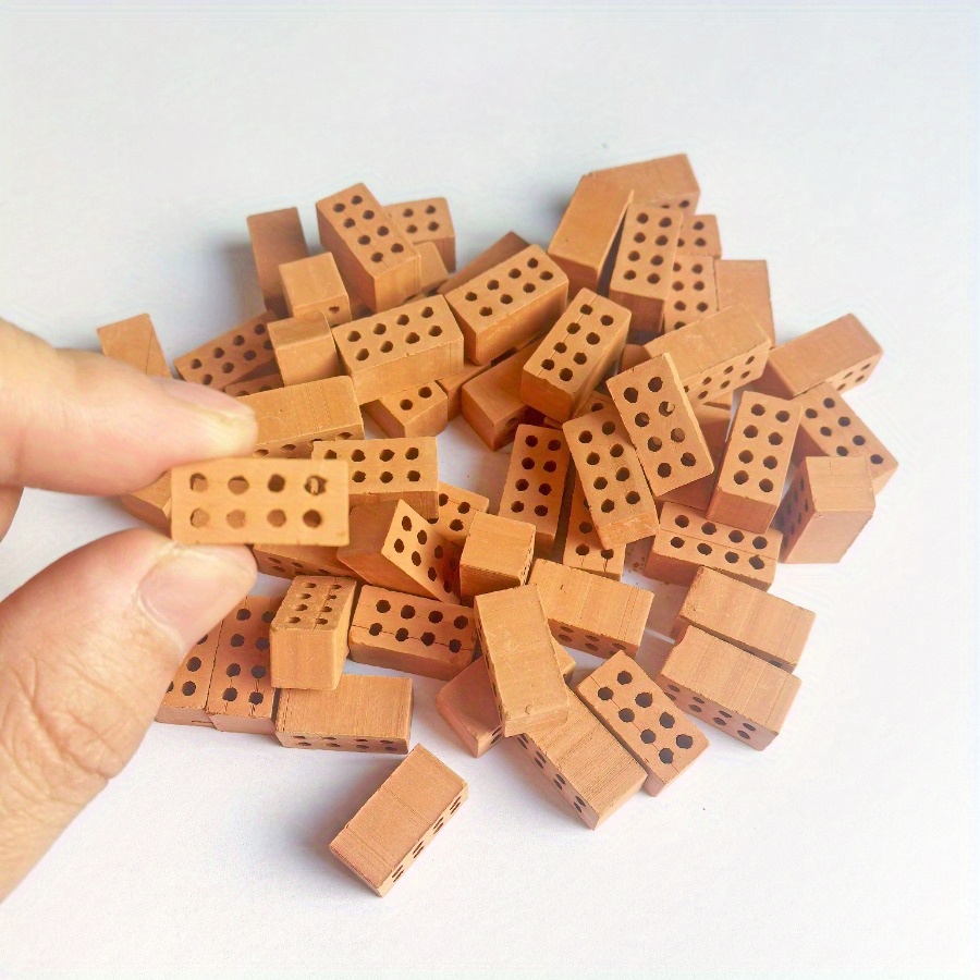 50\100 stuks Mini Bakstenen Miniatuur Ambachten Kunstmatige Handgemaakte Layout Decoratie Klei Zandbak Muur - Handgemaakte Mason DIY Huisgebouwd