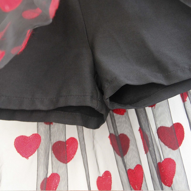 Jupe brodée motif de cœur pour filles | Jupes d'été , Maxi, longues en Tulle, vêtements pour enfants 10-12-14 ans