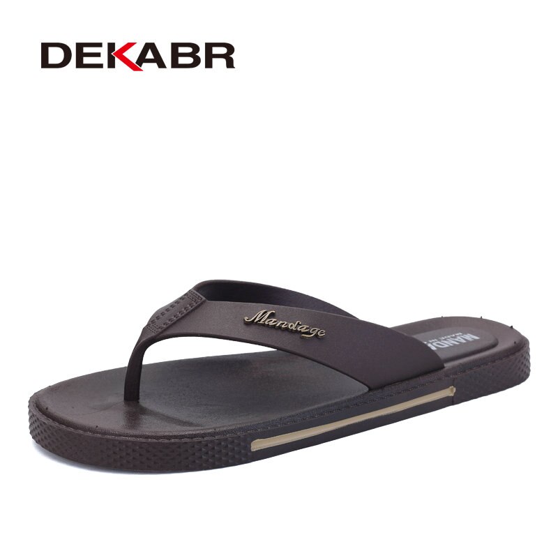 DEKABR été hommes tongs hommes pantoufles hommes chaussures décontractées été plage sandales Zapatos Hombre taille 39 ~ 45: Brown / 9.5