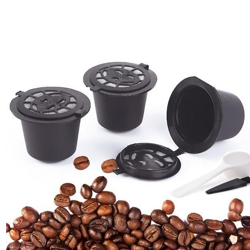 5 genanvendelige nespresso kapsler genopfyldeligt kaffe kapsel filter med nespresso kaffemaskiner med kaffe ske børste