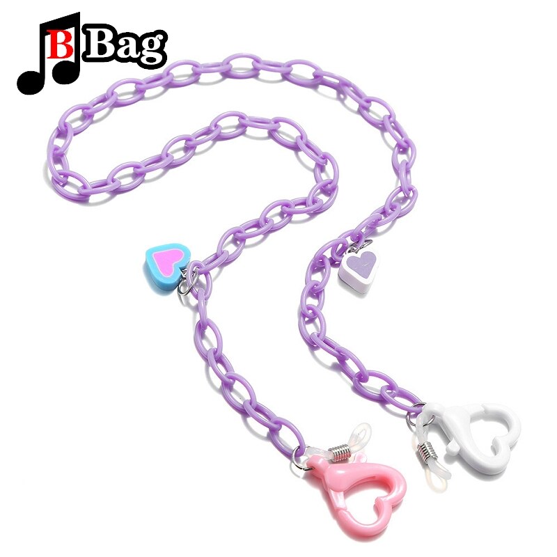 Kleur Liefde Hart Gesp Versieren Handtas Tas Acryl Chain Accessoires Masker Bril Chain Vervanging Ketting Diy Versieren Kettingen