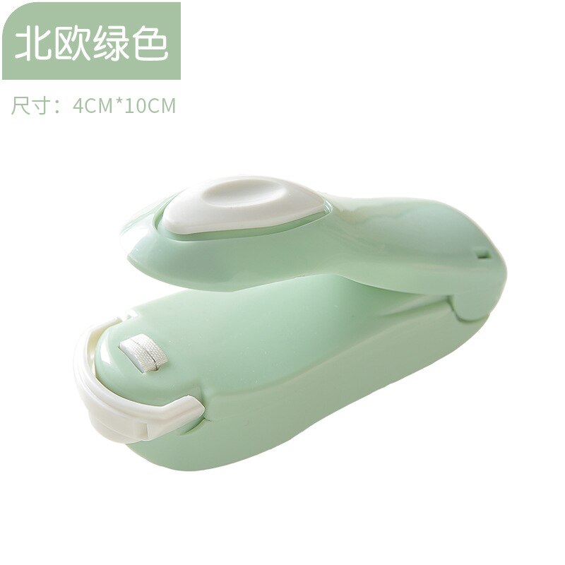 Practical Mini Sealing Machine Kitchen Tools Portable Food Clip Heat Sealing Machine Sealer Home Kitchen Accessories and Gadgets: Nordic Green