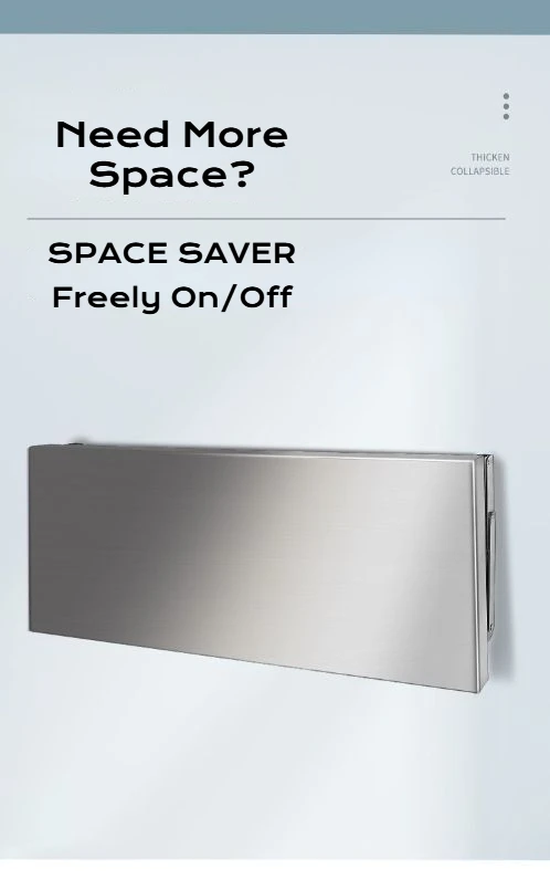 23.6*16in 304 Stainless Steel Folding Table Wall Mounted Shelve Home Kitchen Bathroom food truck garage sliver