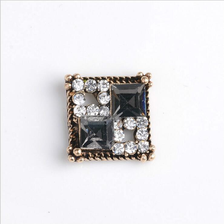 10 st/lot antika guldlegeringsknappar platt bak rhinestone embellishmen knappar gör-det-själv-tillbehör: G