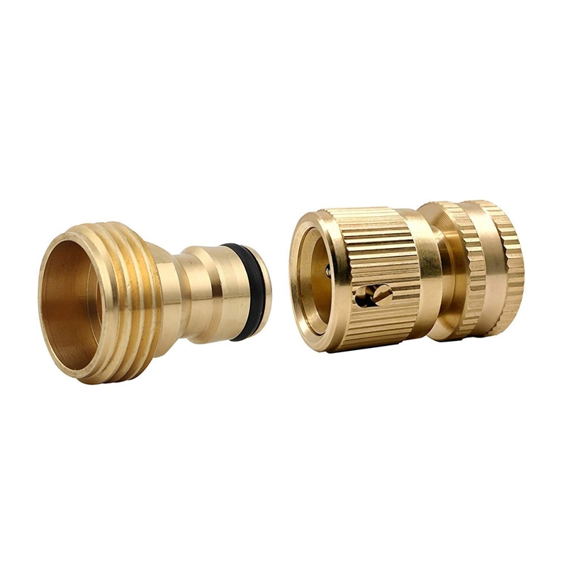 BMBY-Male Brass Garden Hose Quick Connector 3/4 Inch Water Thread Hose Fitting Nozzle Quick Connect Adapter