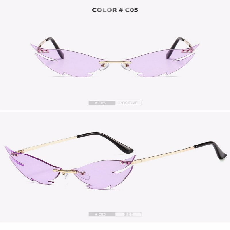 nuevas gafas de conducción mujer hombre sin marco forma de pez tiburón gafas de sol pequeñas creatividad tiburón forma gafas