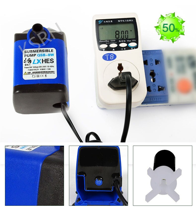 220 V zatapialne pompa wodna 900LPH akwarium fontanna akwarium jesień hydroponicznych 8 W