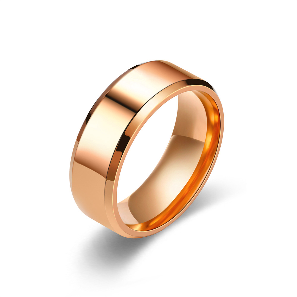 Anillos de acero inoxidable de titanio para hombre y mujer, 7 colores, 8mm, anillo de compromiso de boda cepillado mate, de joyería para pareja