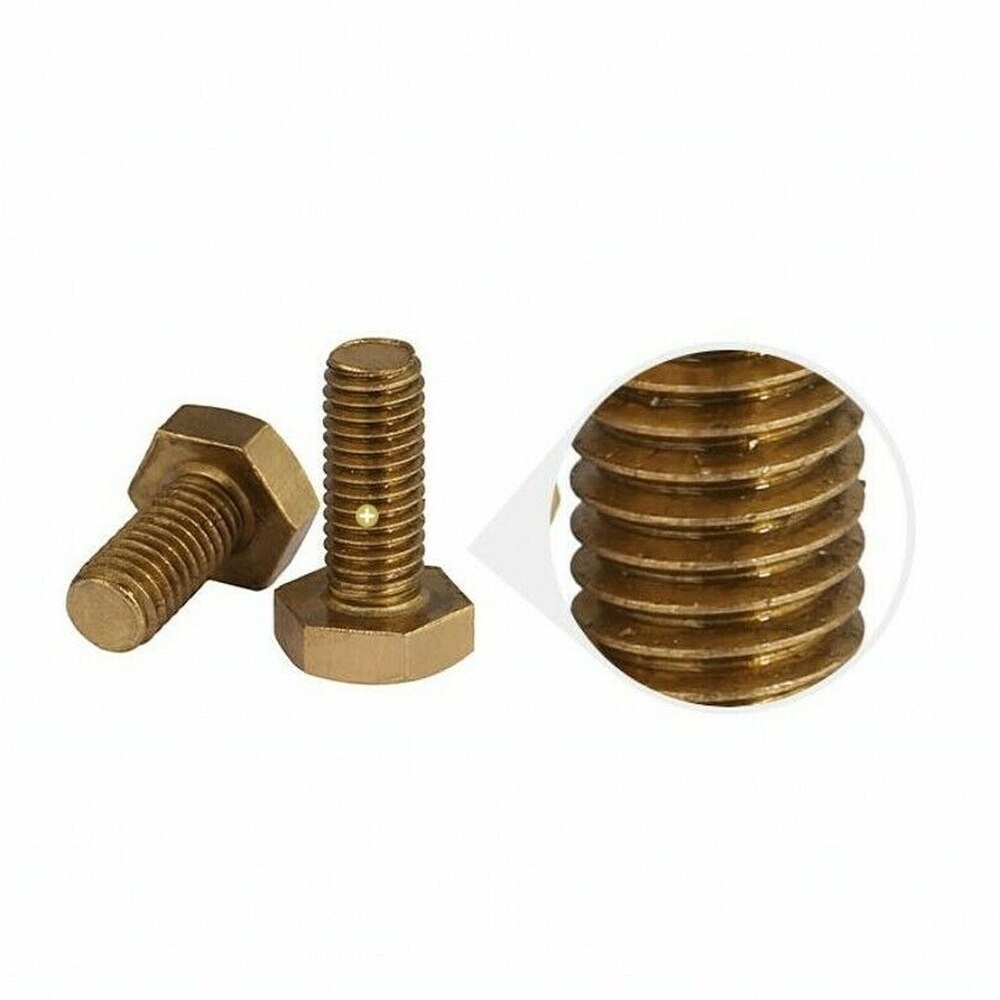 5Pcs M4M5 Massief Messing Hexagon Schroeven/H62 Messing Volledige Discussie Hexagon Bouten