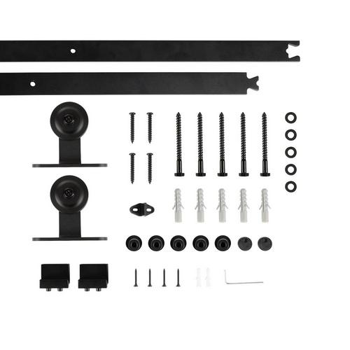 Duurzaam Schuur Deur Opknoping Rail Voor Europa Rustieke Zwart Sliding Hardware Kast Houten Deur Sliding Track Kit Naar Europa hwc: T shape