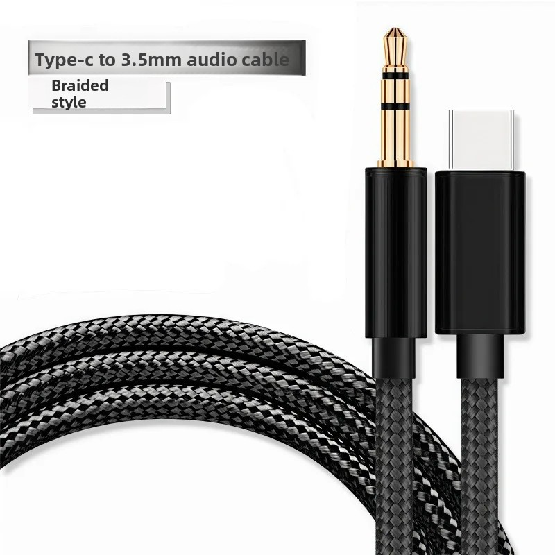 3.5mm til type c lydadapter kabel biltelefontilkobling høyttaler aux konverteringslinje vevd tpc for forbrukerelektronikk